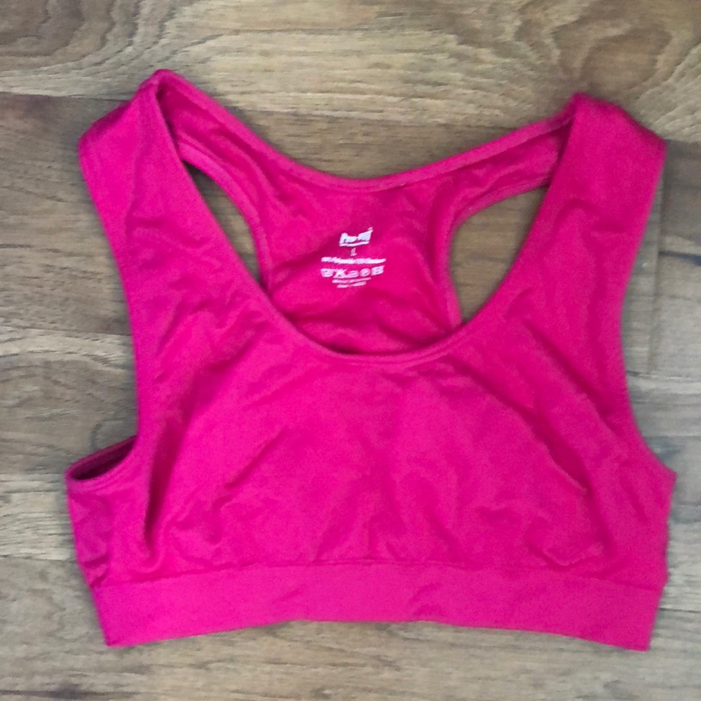 Hot pink sports bra